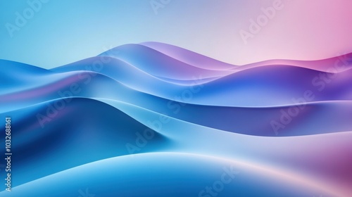 Smooth flowing colorful waves in blue and pink hues.