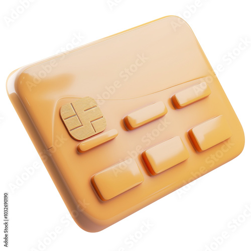 Simplified 3d icon of credit card clip art photo