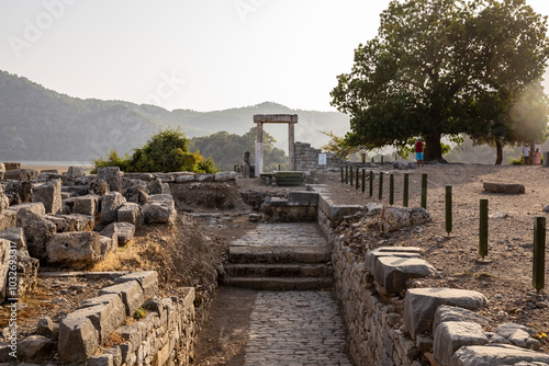 Ruins of Kaunos in Turkey.Ancient Lycian ruins photo