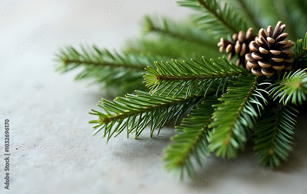 christmas decoration features simple arrangement evergreen branch harmonious colors christmas decoration features simple arrangement evergreen branch harmonious colors