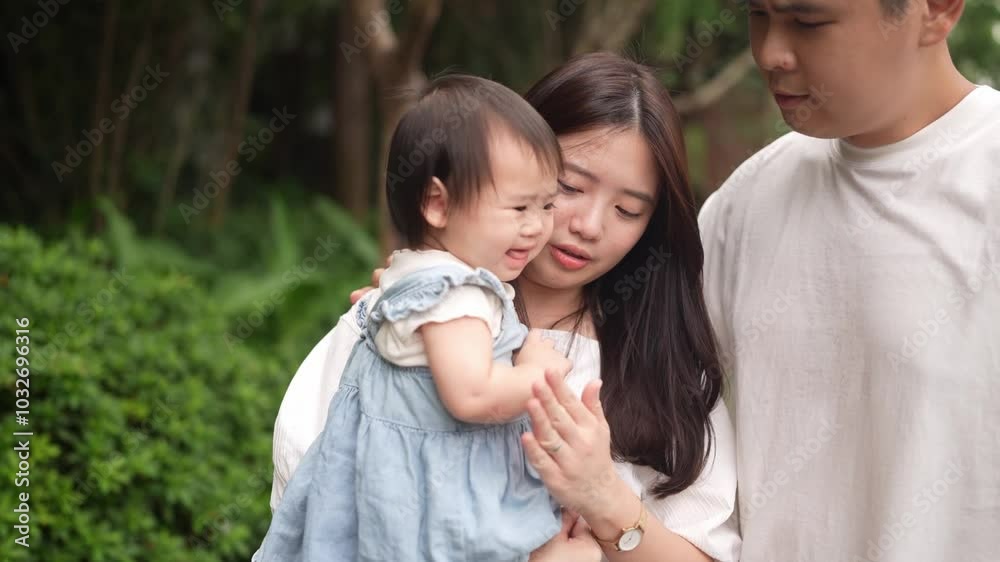 A Taiwanese family, consisting of a father in his 30s, a mother in her 20s, and their 1-year-old daughter, are walking apartment in Taichung City, Taiwan.Realtime, Horizontal Video. A Taiwanese family, consisting of a father in his 30s, a mother in her 20s, and their 1-year-old daughter, are walking apartment in Taichung City, Taiwan.Realtime, Horizontal Video.
