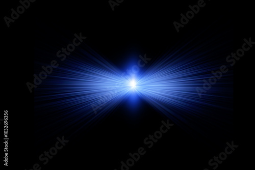 Blue lens flare on a black background