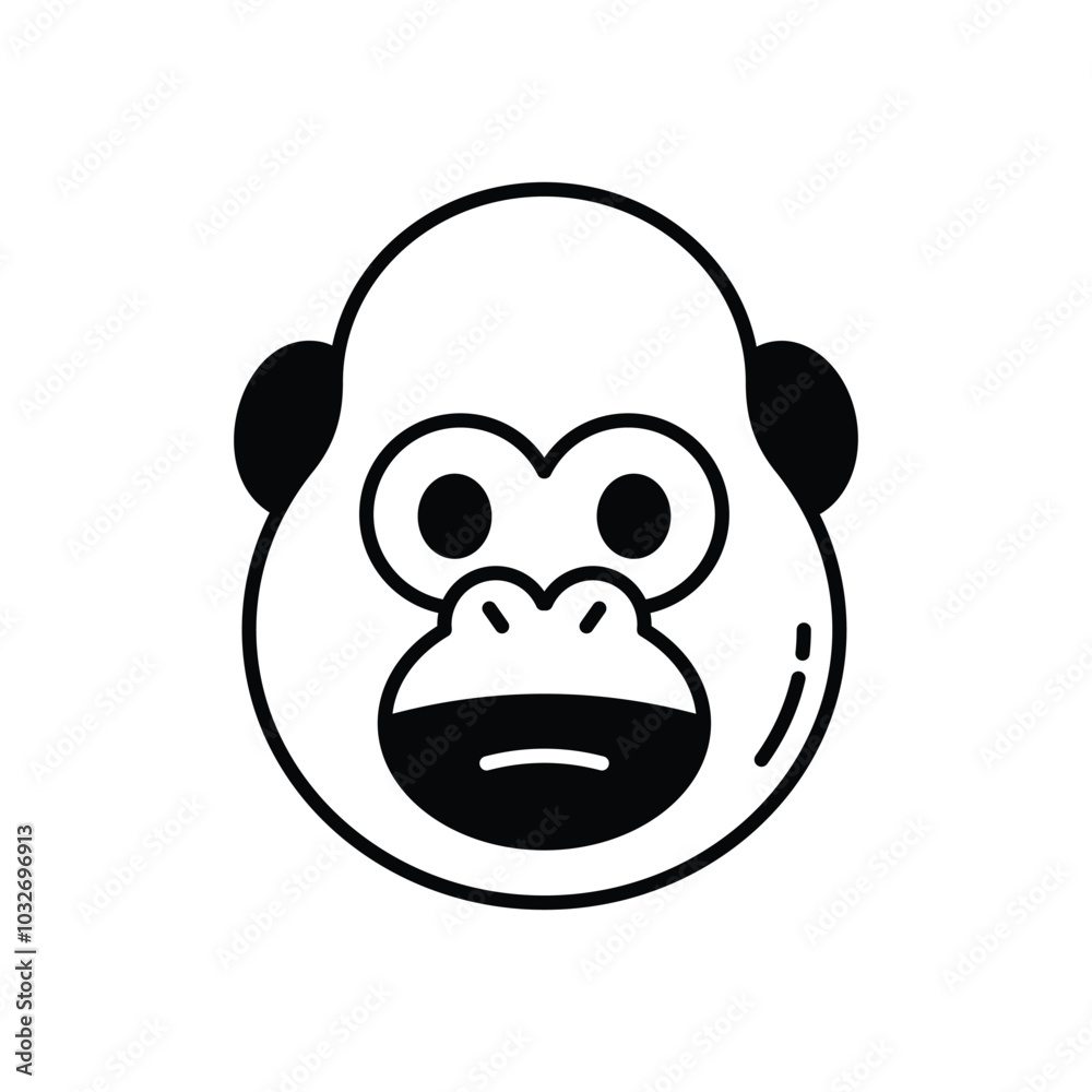 Fototapeta premium Gorilla vector icon stock illustration