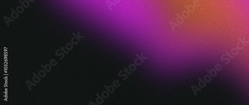 Color gradient background, orange purple black grain noise texture abstract design, copy space