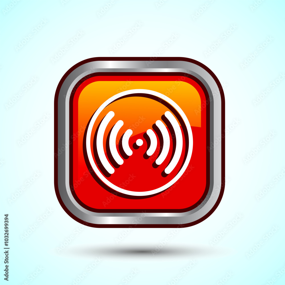 WIFI Icon Design Illustration, Internet Connection Symbol, Wireless and WIFI Sign, Orange Color Square Button Design WIFI Icon Design Illustration, Internet Connection Symbol, Wireless and WIFI Sign, Orange Color Square Button Design