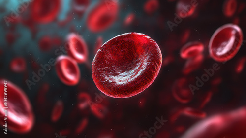 vue microscopique de globule rouge de sang humain dans une veine ou artère
