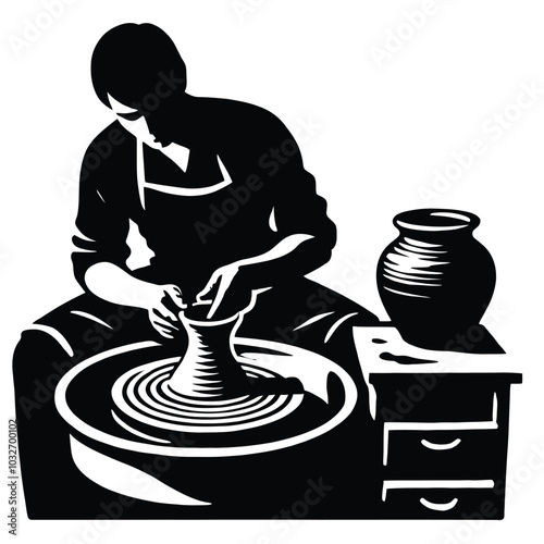 Pottery Maker Silhouette