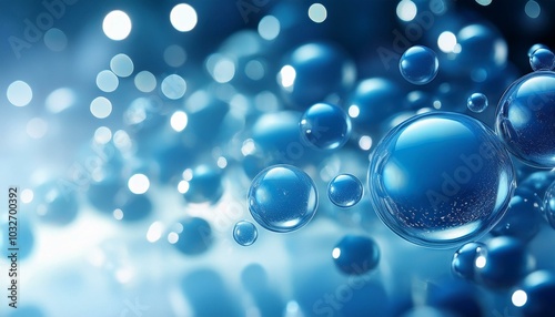 Wallpaper Mural futuristic background from blue bubbles, bokeh Torontodigital.ca