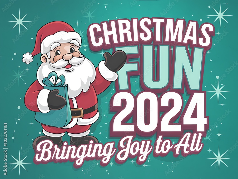 Santa Claus with Gift Box in Christmas Fun 2024 Banner Santa Claus with Gift Box in Christmas Fun 2024 Banner
