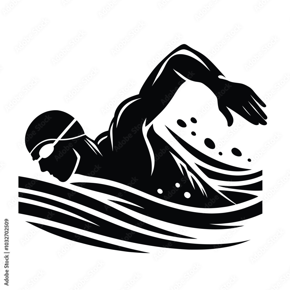 Swimmer Silhouette Freestyle Stroke