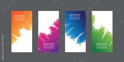 Business template with four colors and four angle