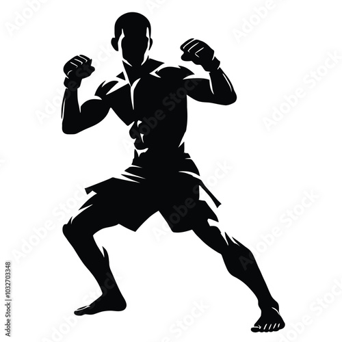 MMA Fighter Silhouette
