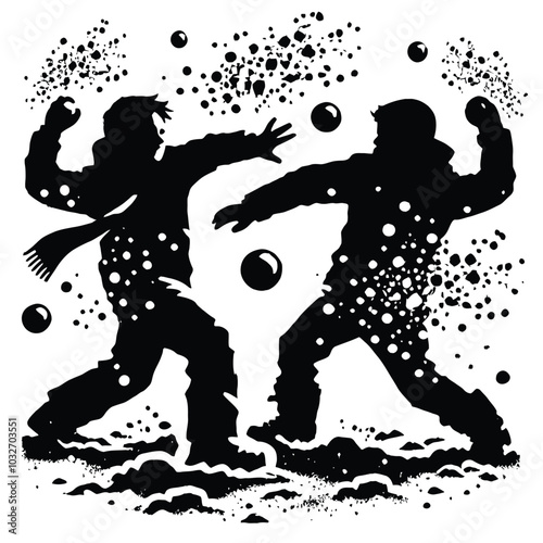 Snowball Fight Silhouette