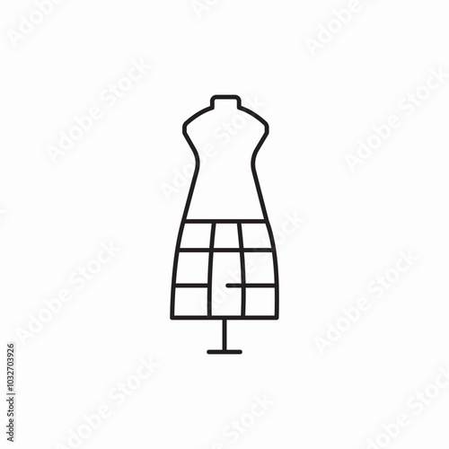 mannequin for a long dress icon sign vector
