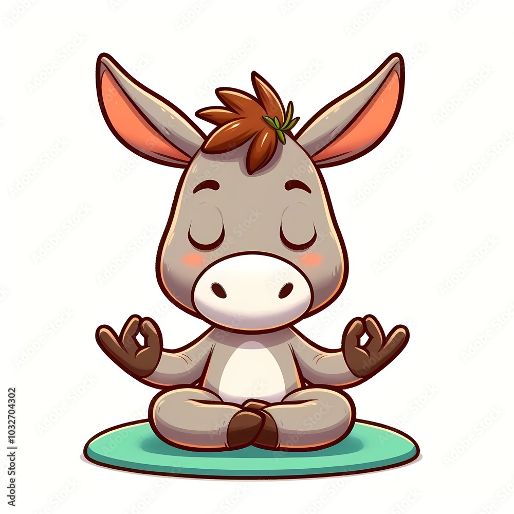 Cute Donkey Yoga Cartoon vector Icon Illustration Cute Donkey Yoga Cartoon vector Icon Illustration