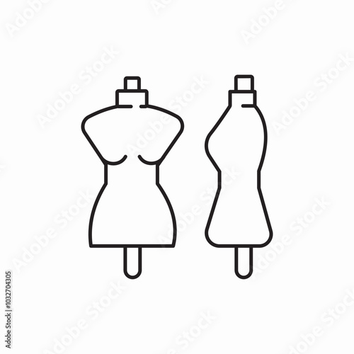 sewing mannequin icon sign vector