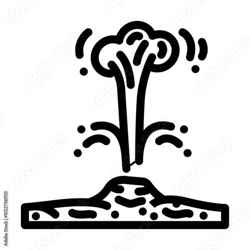 geyser natural phenomena line icon vector. geyser natural phenomena sign. isolated contour symbol black illustration