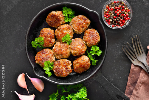 Obraz na płótnie Fried cutlets from minced meat