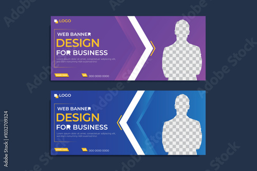 web banner design, Modern Gradient colour, Social Media Cover ads banner, flyer, invitation card, RGB colour 