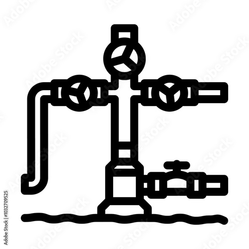 wellhead oil industry line icon vector. wellhead oil industry sign. isolated contour symbol black illustration