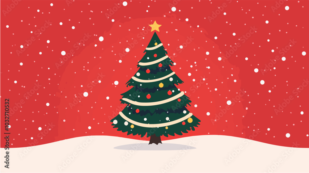 Illustration of Christmas tree. New Year. Holiday