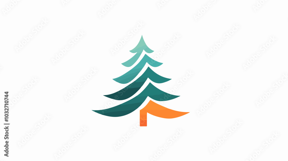 Fototapeta premium Illustration of Christmas tree. New Year. Holiday