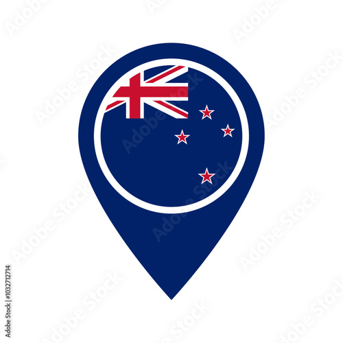 New Zealand flag location icon