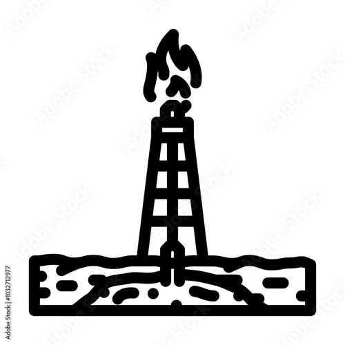natural gas oil industry line icon vector. natural gas oil industry sign. isolated contour symbol black illustration