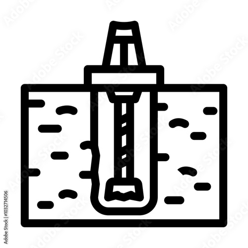 onshore drilling oil industry line icon vector. onshore drilling oil industry sign. isolated contour symbol black illustration