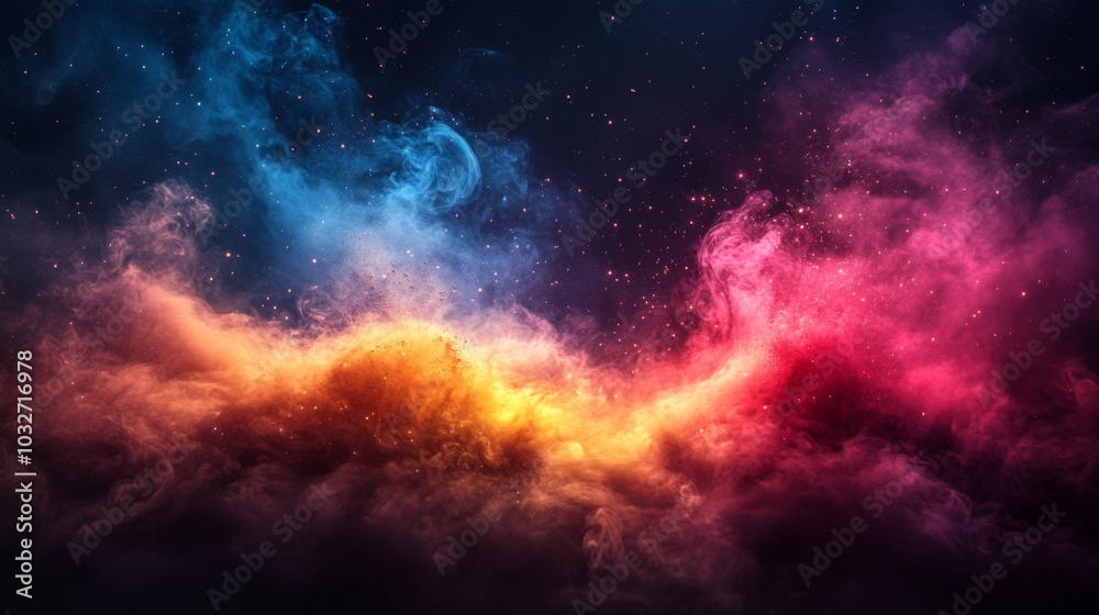 Fototapeta premium Abstract Cosmic Nebula with Vivid Colors