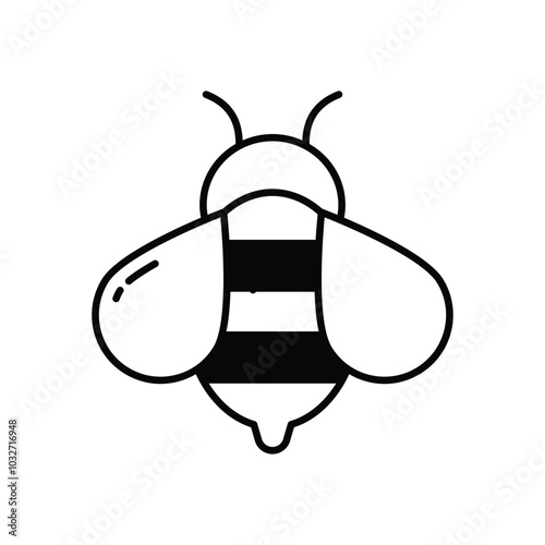 Bee vector icon stock illustration