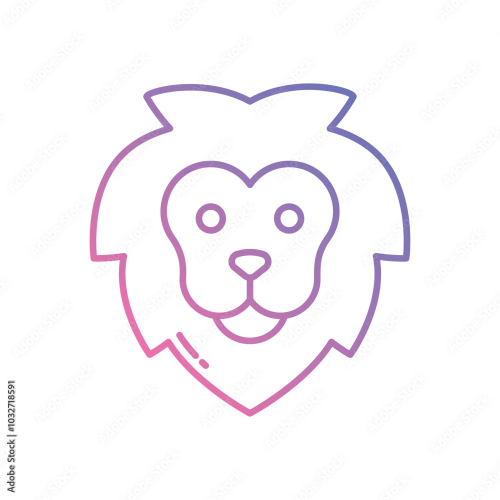 Lion vector icon stock illustration