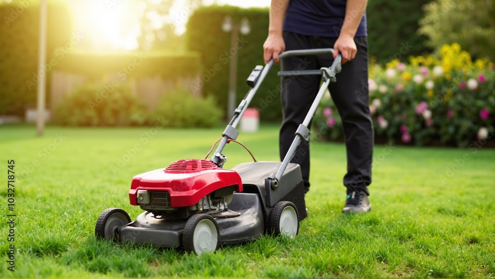 mowing the lawn mowing the lawn