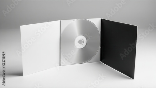 Obraz na płótnie Realistic mockup digipack for CDs, perfect for displaying cover art and packaging designs. Ideal for musicians, designers, and marketers. High-quality PSD file. w salonie