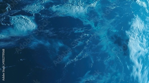 View from orbit on ocean