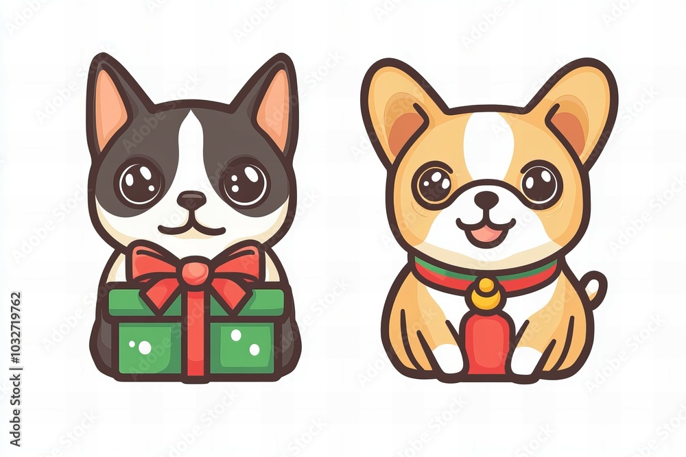 Cat and dog eating together cartoon isolated on white background with minimalistic cute characters and simple details new beautiful stock image illustration AI Cat and dog eating together cartoon isolated on white background with minimalistic cute characters and simple details new beautiful stock image illustration AI