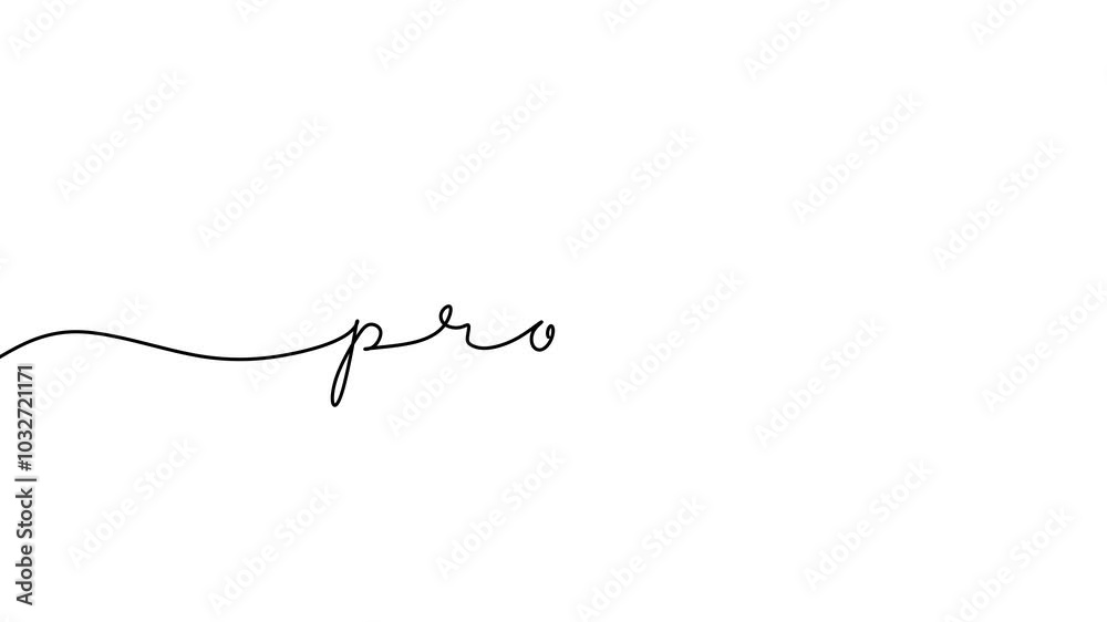 Continuous drawing line art of promo word with black line and white background. One line
