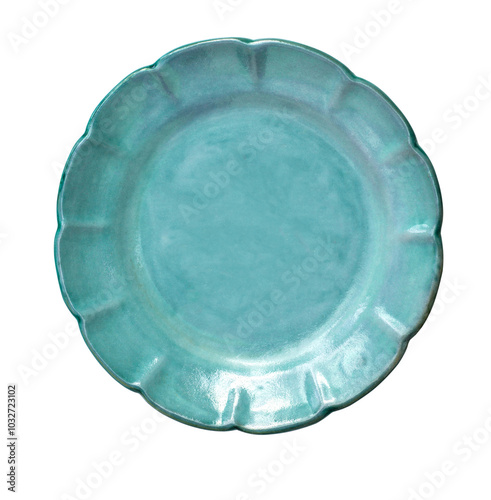 Canvas Print ceramic dishes on white background