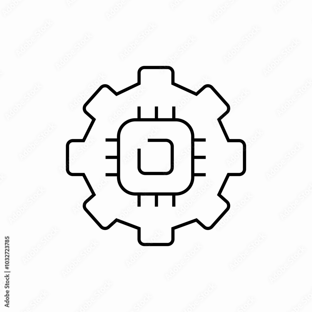 robotic process icon sign vector robotic process icon sign vector