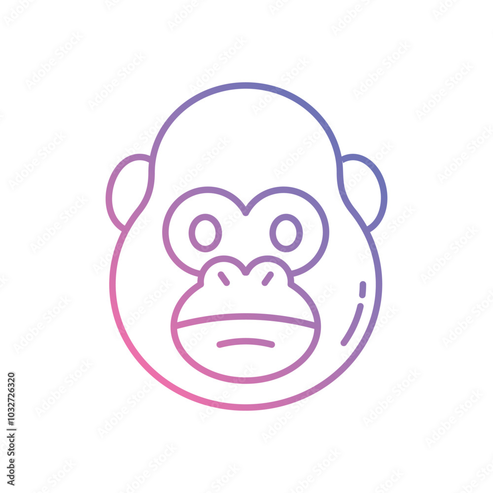 Gorilla vector icon stock illustration Gorilla vector icon stock illustration