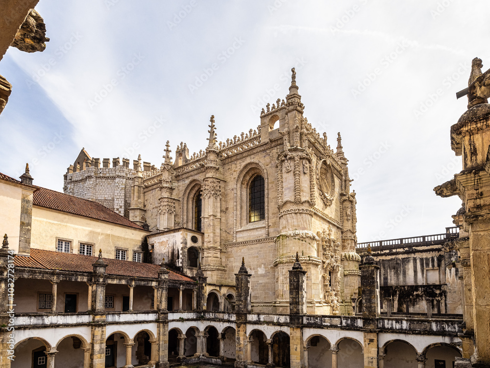 Main cloister of the Monastery of the Order of Christ, Convento de Cristo in Tomar, Portugal. Main cloister of the Monastery of the Order of Christ, Convento de Cristo in Tomar, Portugal.