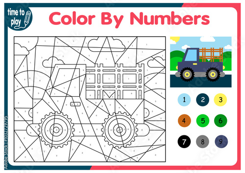  children's educational game. logic game. teaching handwriting and color. coloring by numbers. cars and ships.