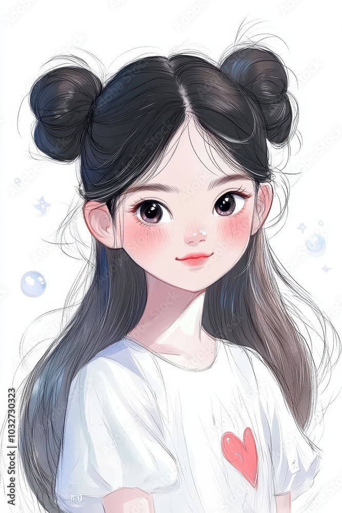Cute Anime Girl with Pastel Colors and Charming Style Cute Anime Girl with Pastel Colors and Charming Style