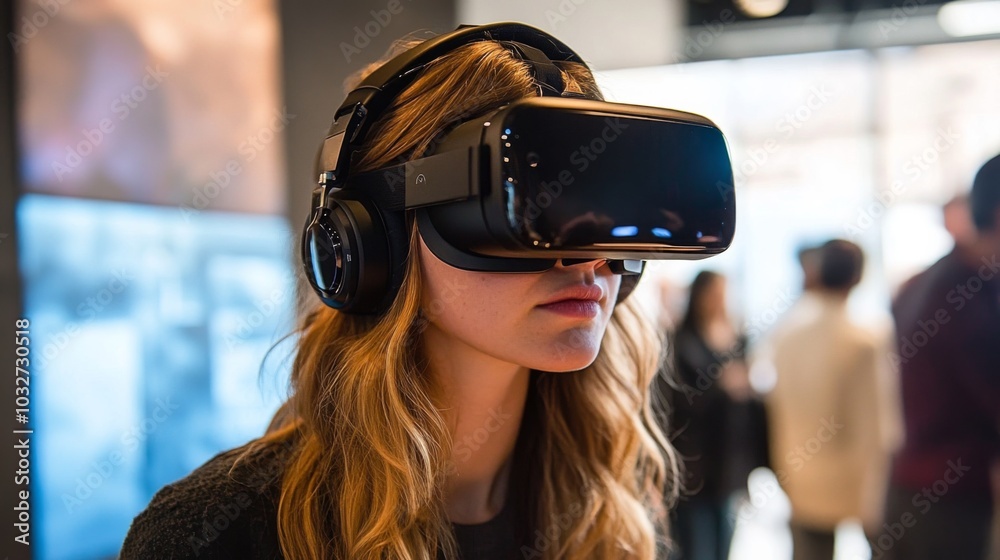 Young Woman Experiencing Virtual Reality Young Woman Experiencing Virtual Reality
