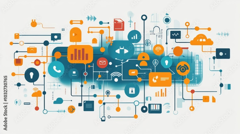 Digital Network Infographic Digital Network Infographic