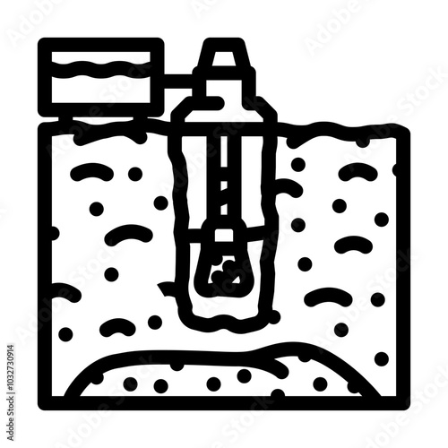 drilling fluids line icon vector. drilling fluids sign. isolated contour symbol black illustration