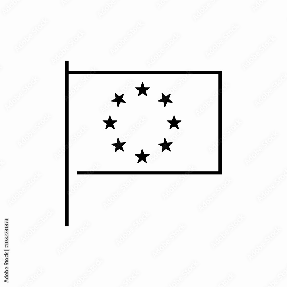 Naklejka premium europe flag icon sign vector