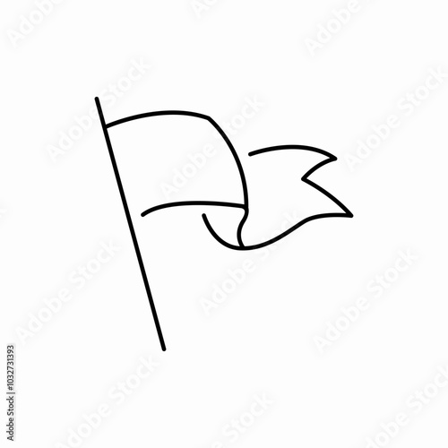flag waving icon sign vector