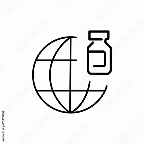 global vaccination icon sign vector