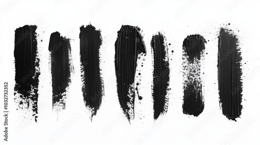 Black Brush Strokes Set Black Brush Strokes Set
